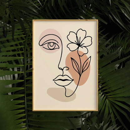 Line Art Woman Face Poster 2025