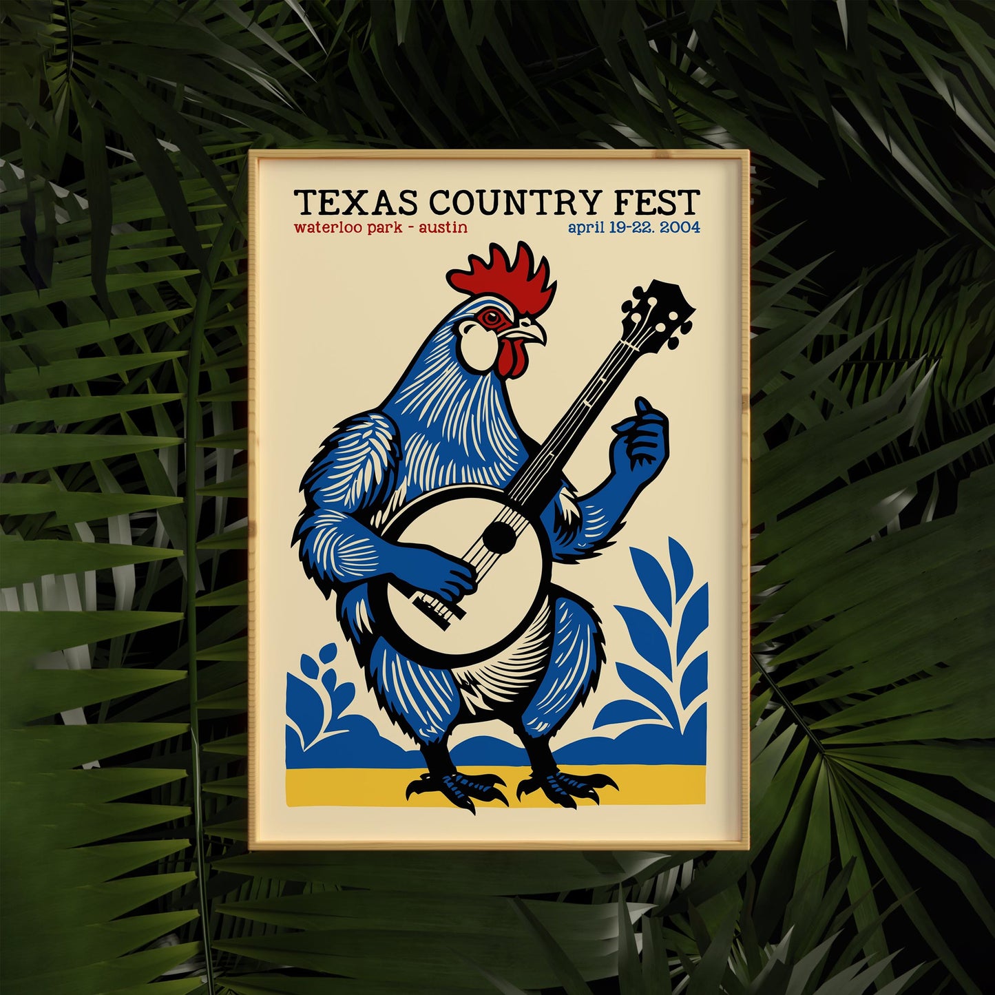 Texas Country Fest Rooster Poster Print