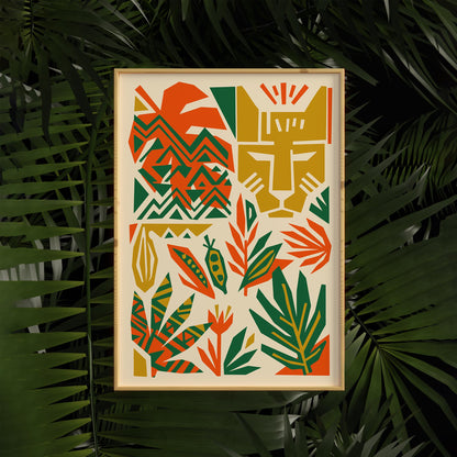 African Jungle Vibrant Poster