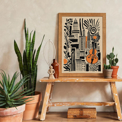 Retro NYC Jazz Music Poster