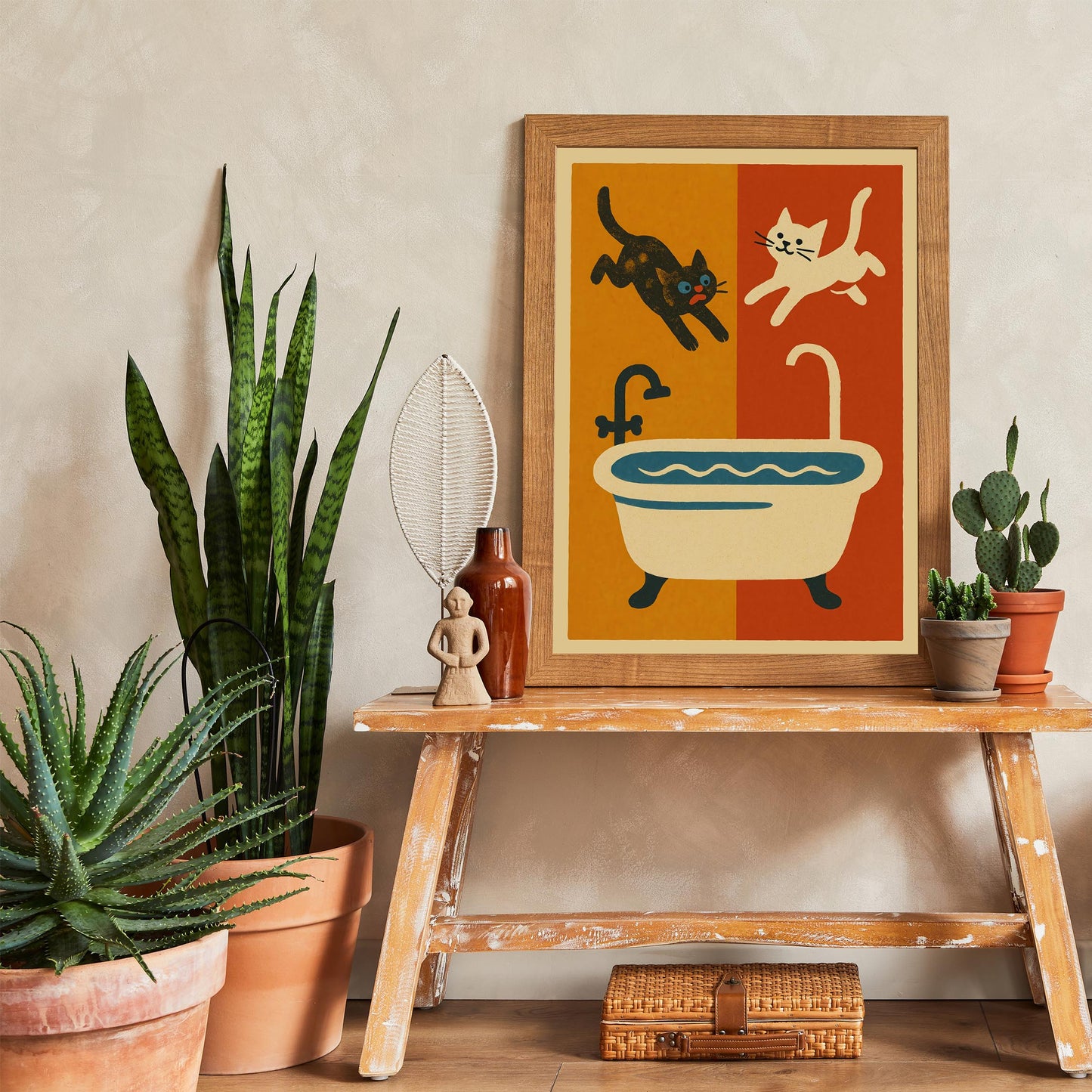 Playful Cats Bath Poster