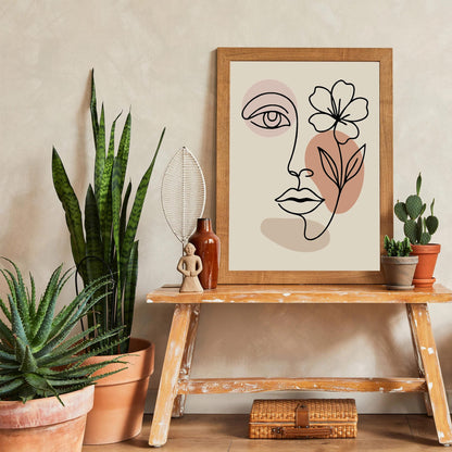 Line Art Woman Face Poster 2025