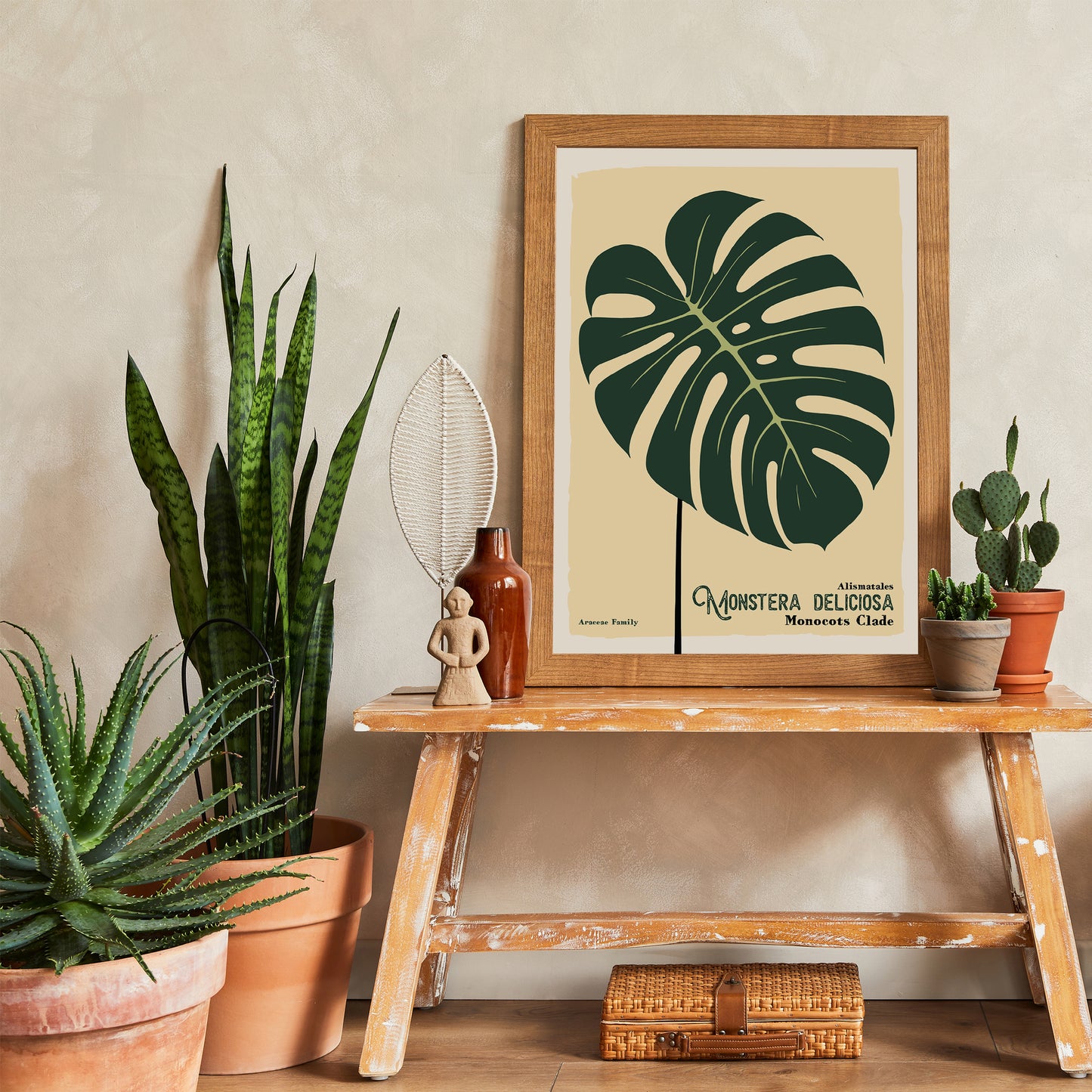 Monstera Deliciosa Retro Wall Art Print