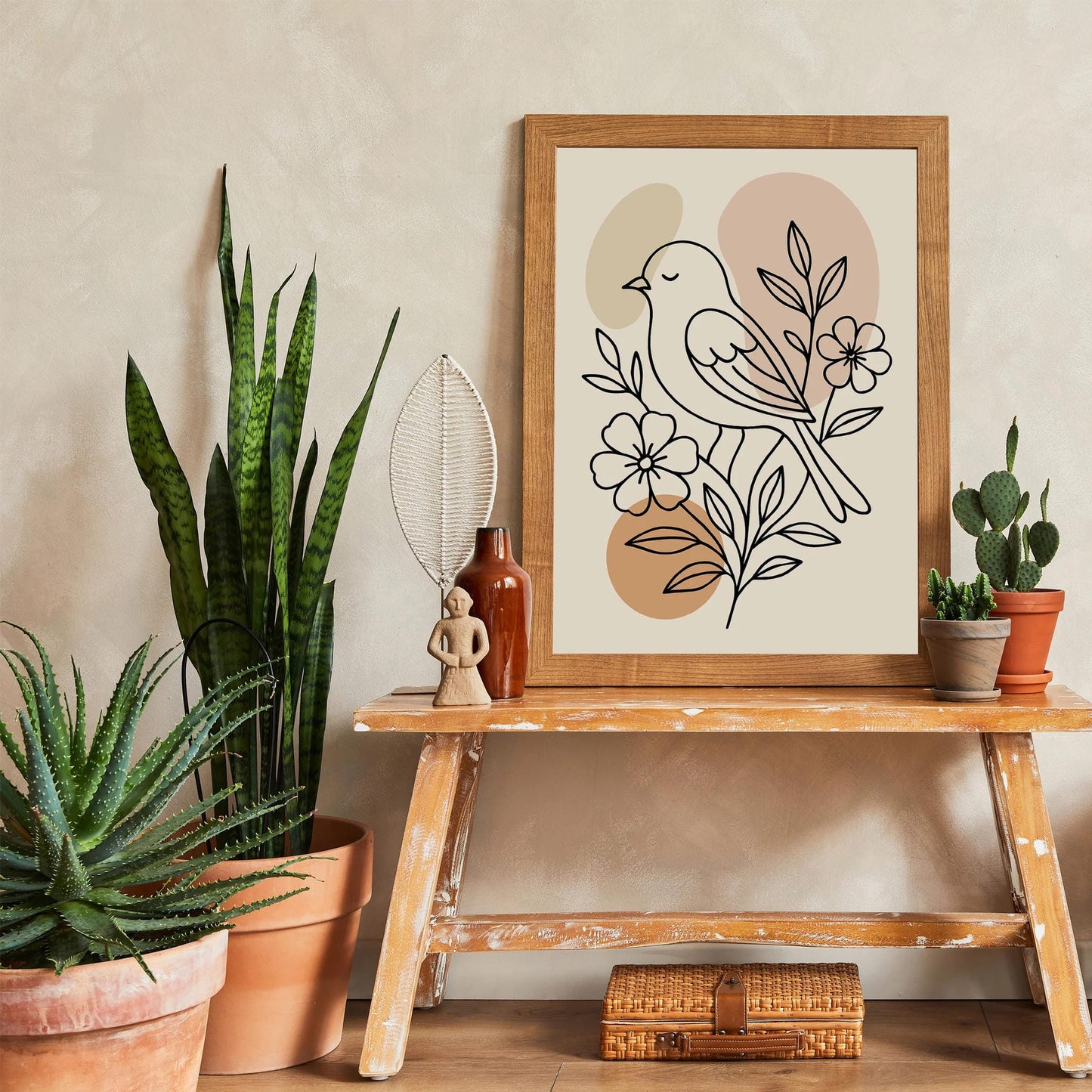 Cute Little Bird Line Art Print 2025