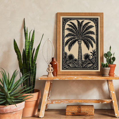 Black Palm Wall Art Print