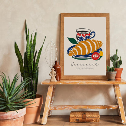 Croissant and Coffee Art Print