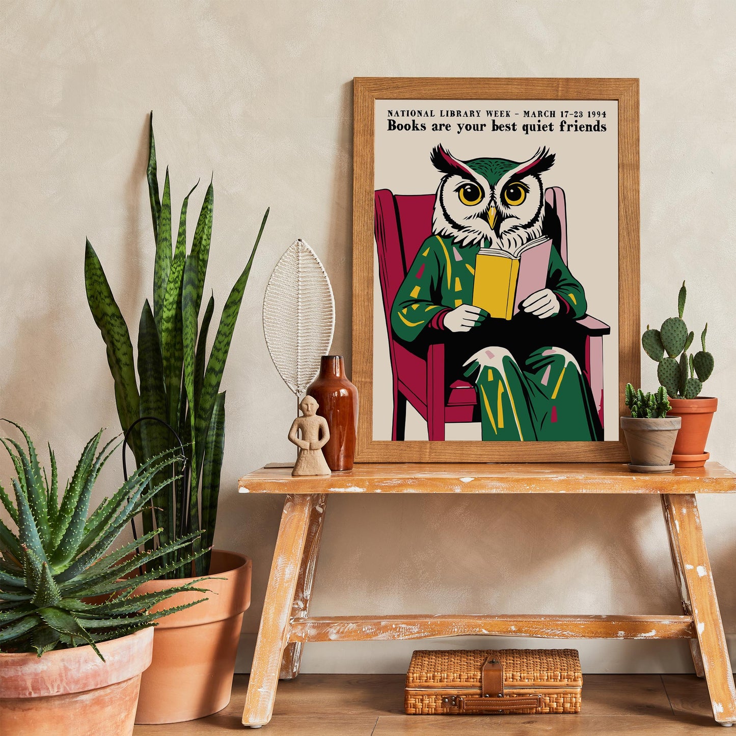 National Library Week Owl Wall Art Study