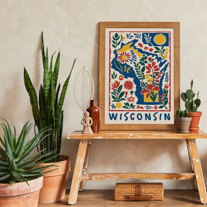 Wisconsin Retro Travel Poster