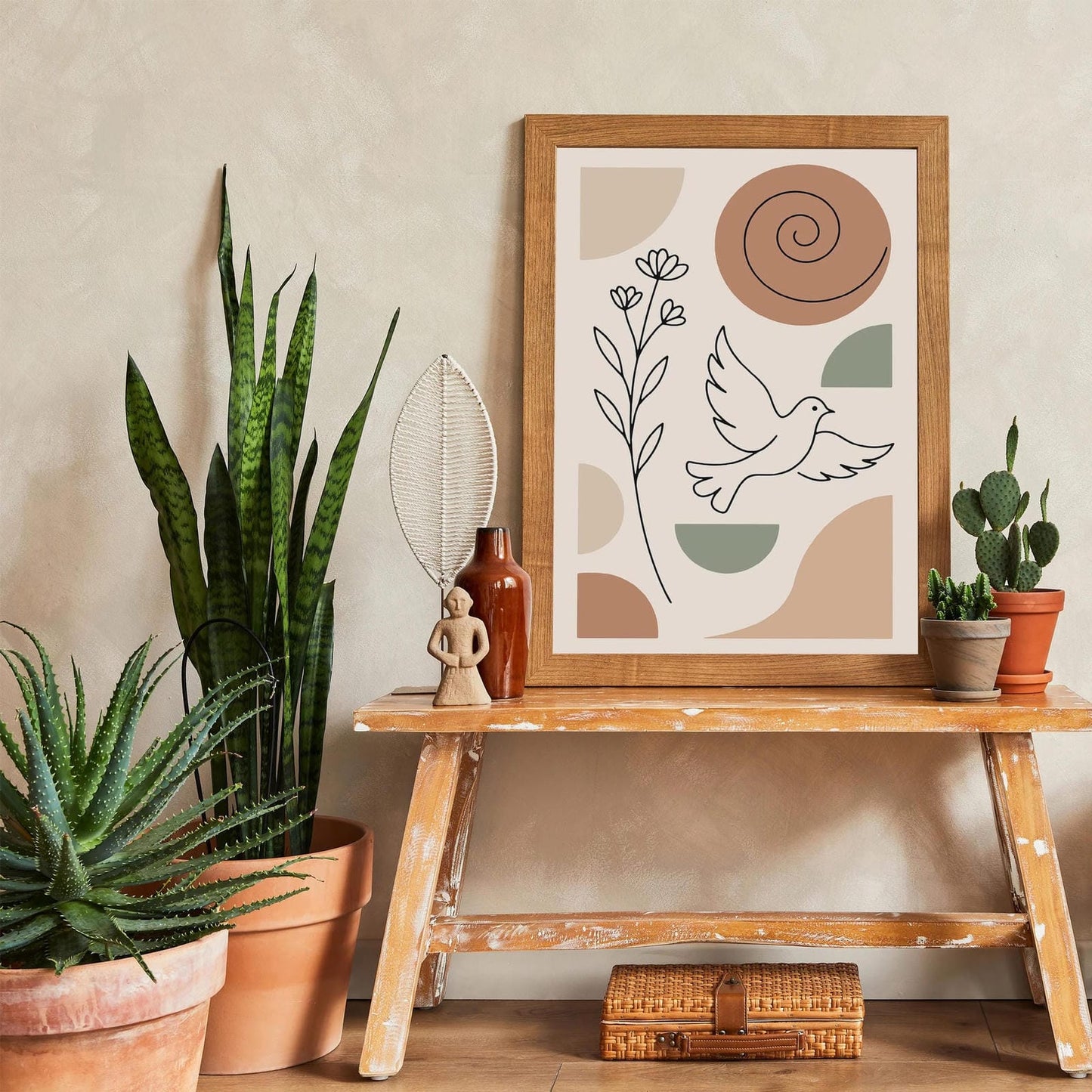 Minimalist Dove Line Art – Aesthetic Wall Poster