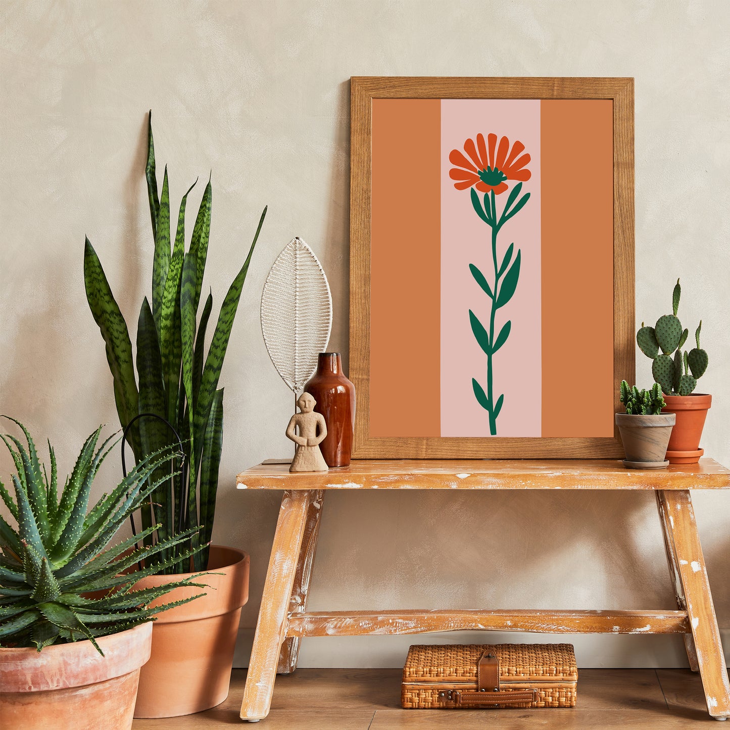 Retro Minimalist Flower Print