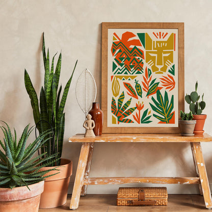 African Jungle Vibrant Poster