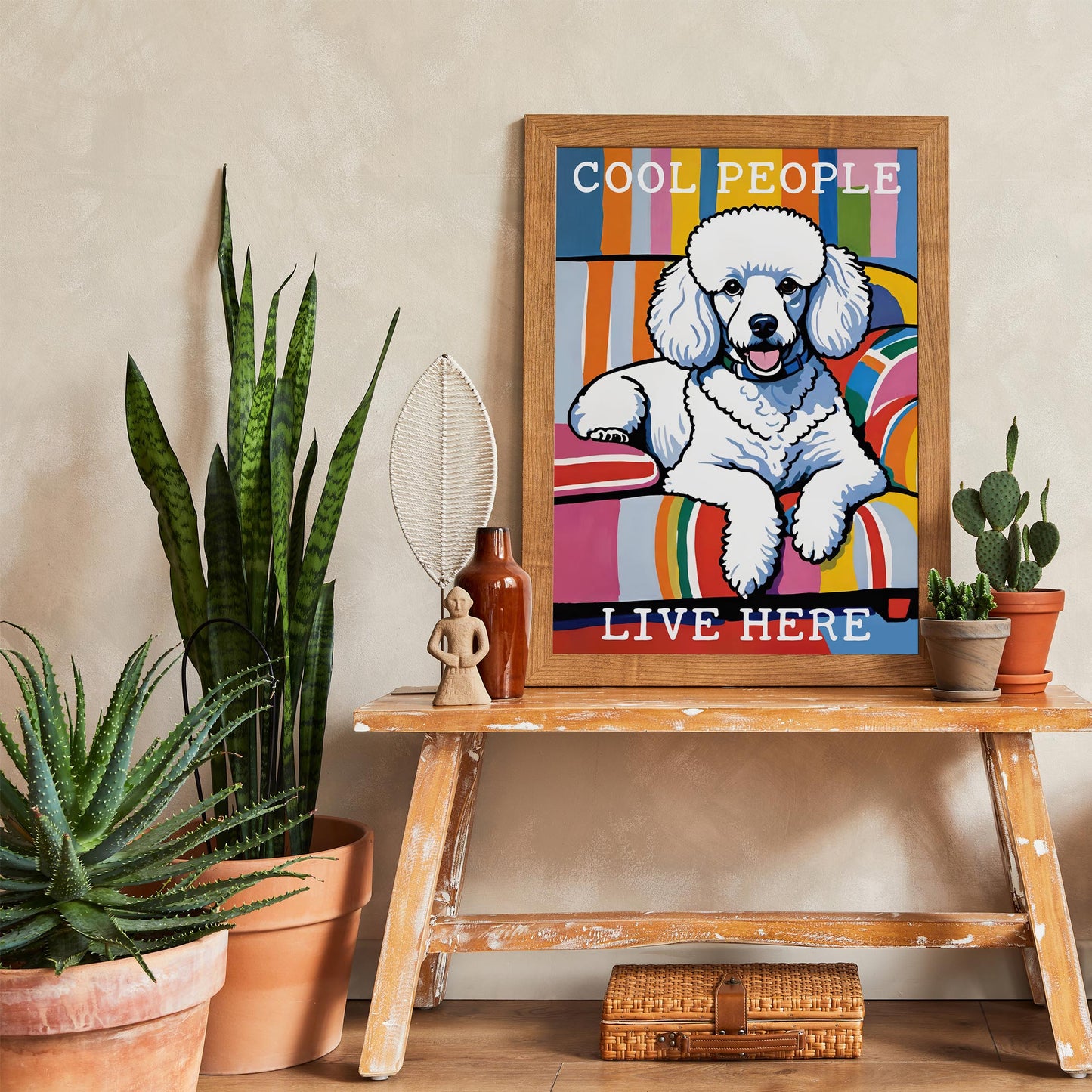 Cool People Live Here Poodle Wall Art