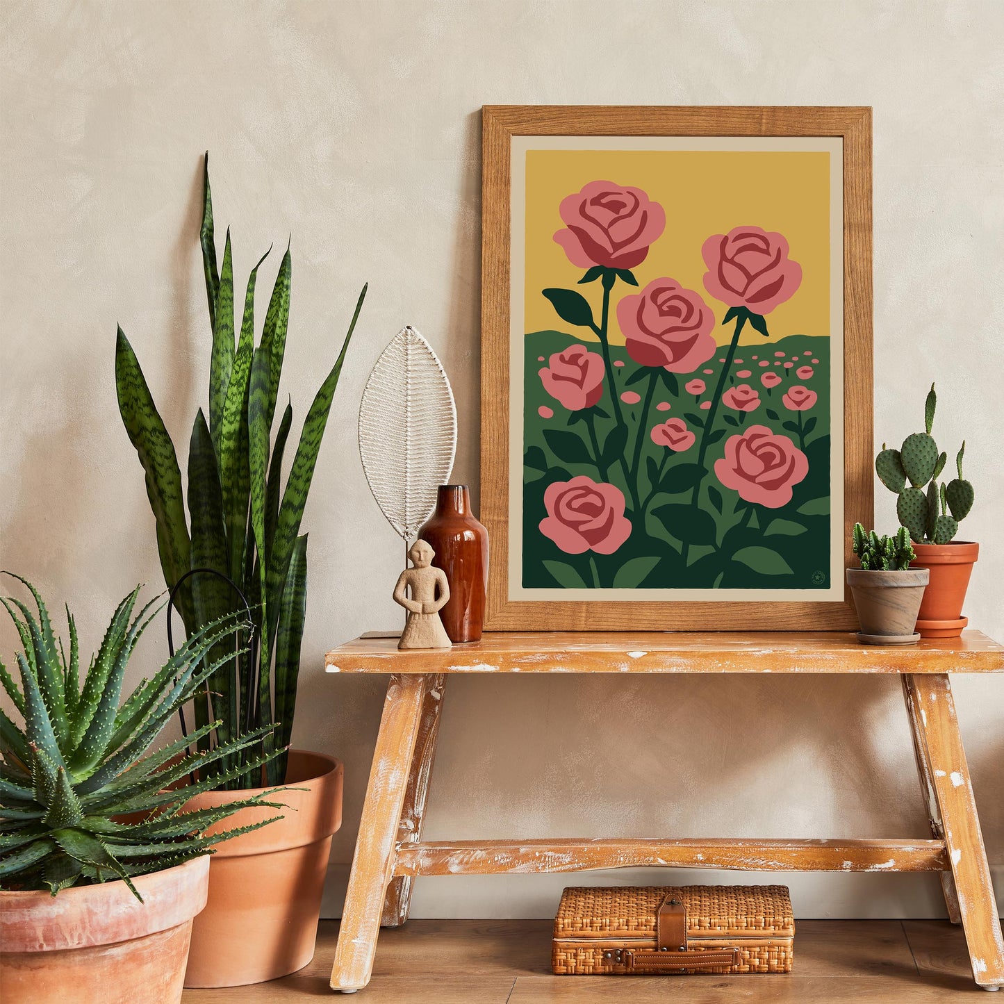 Pink Roses Garden Poster