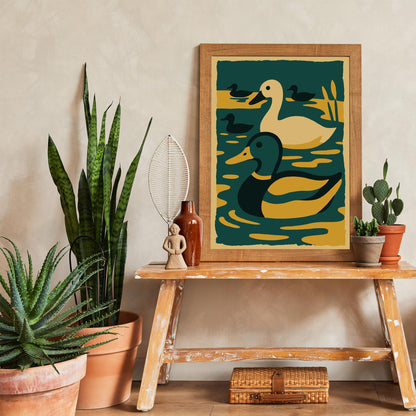 Golden Duck Pond Print