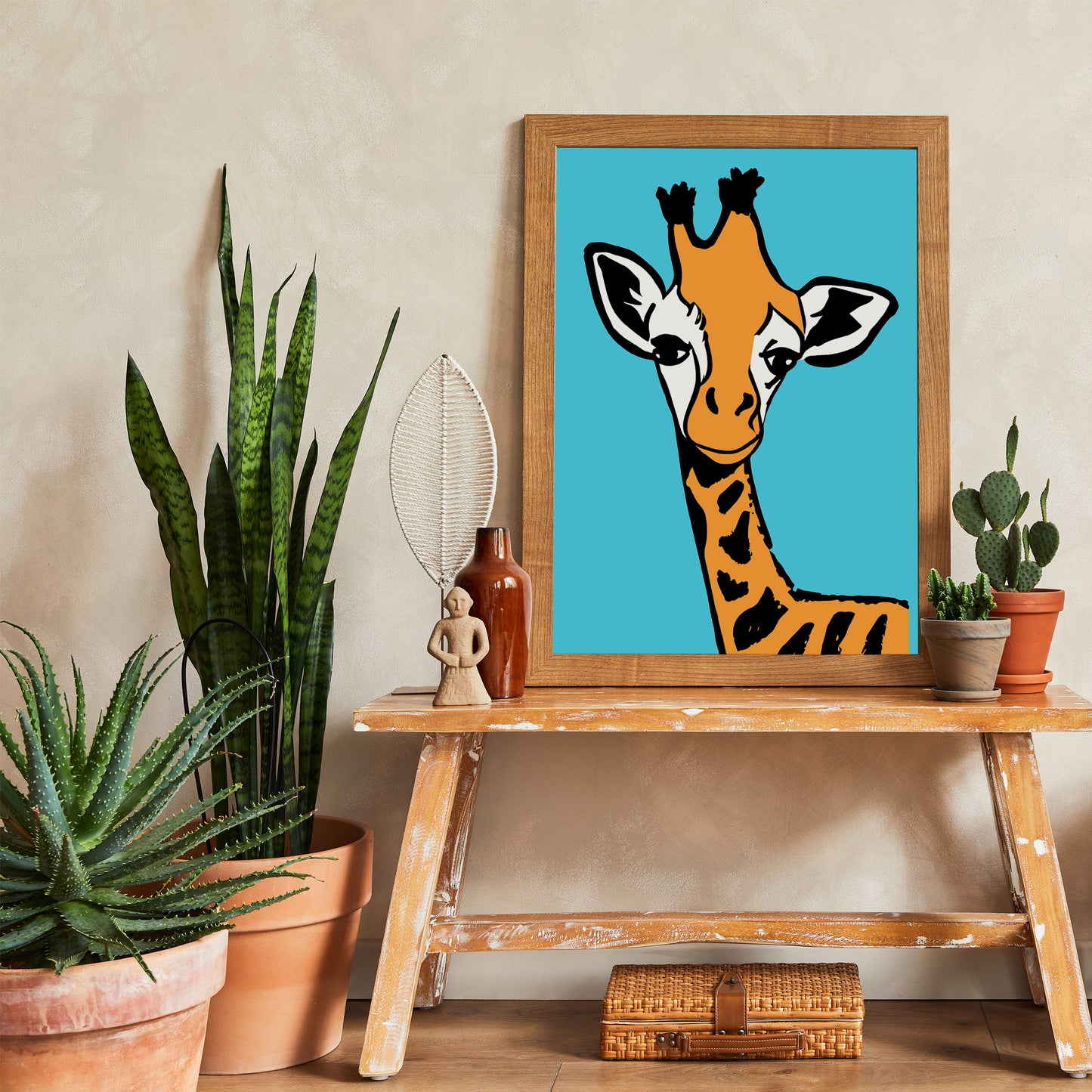 Cute Baby Giraffe Wall Art Print