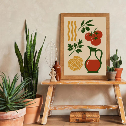 Italian Foodie Poster - Kitchen Art Print