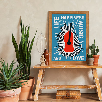 Life - Happiness - Music and Love Poster