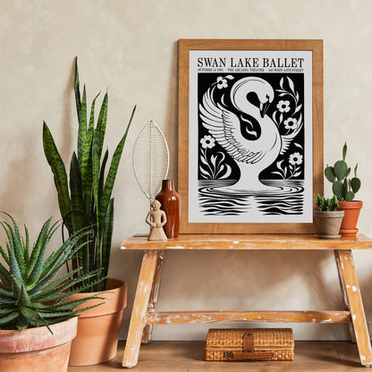 Swan Lake Ballet Retro Poster