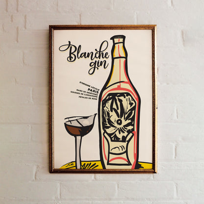 Blanche Gin Vintage Poster Print