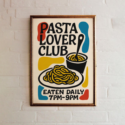Pasta Lover Club Poster