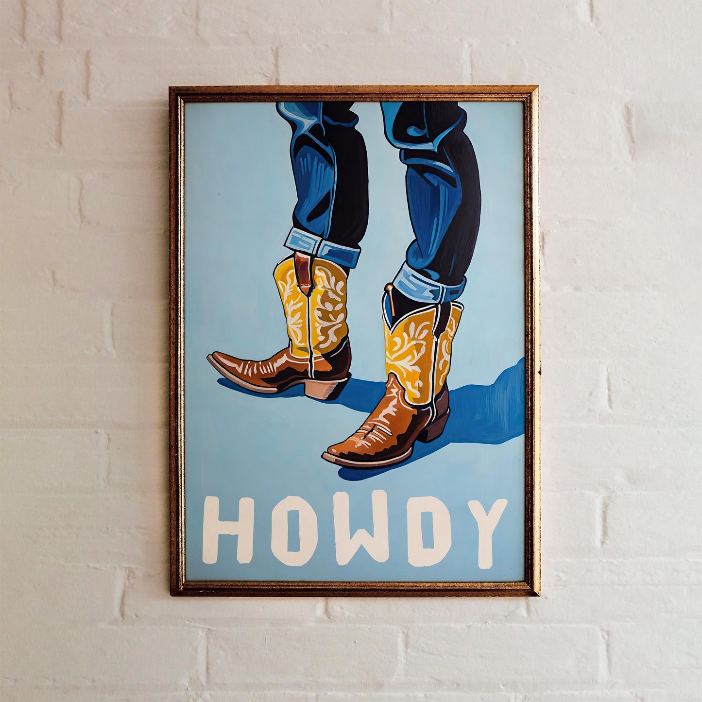 Howdy Cowboy Boots Print