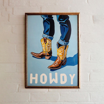 Howdy Cowboy Boots Print