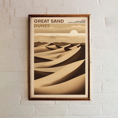Great Sand Dunes Retro Poster