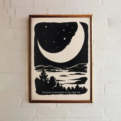 Moon Poetry Night Sky Art Print