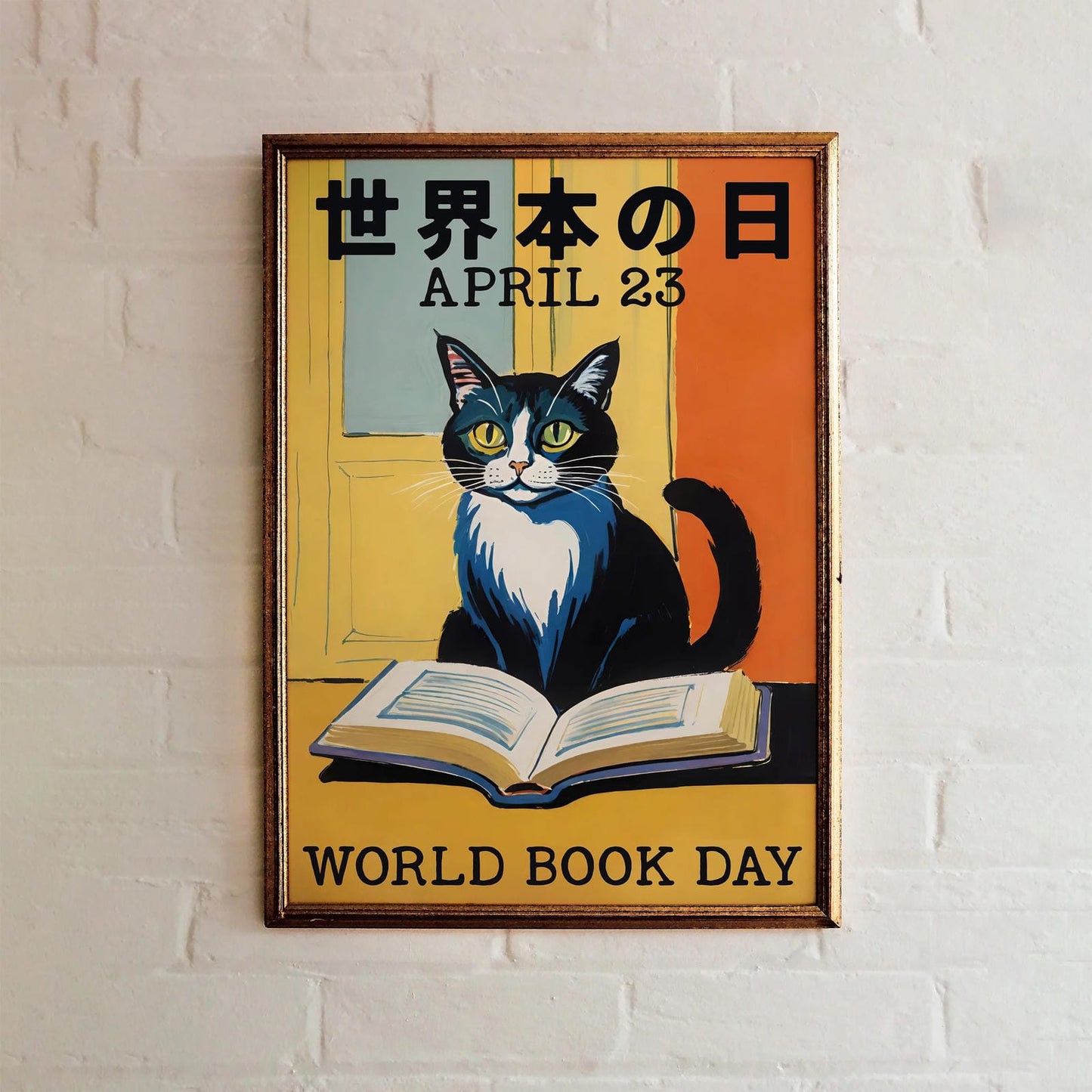 World Book Day Retro Cat Poster