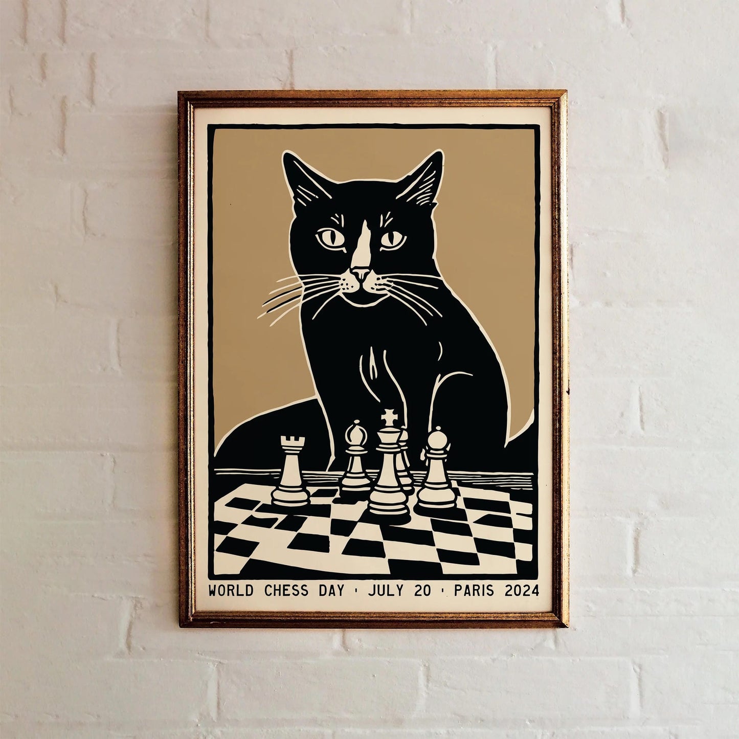 World Chess Day Cat Poster Paris 2024