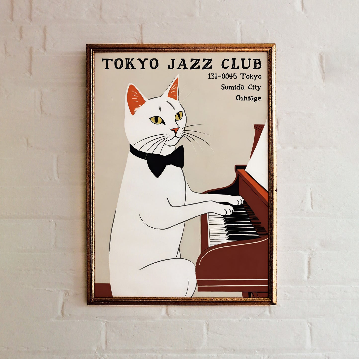 Tokyo Jazz Club Cat Piano Poster