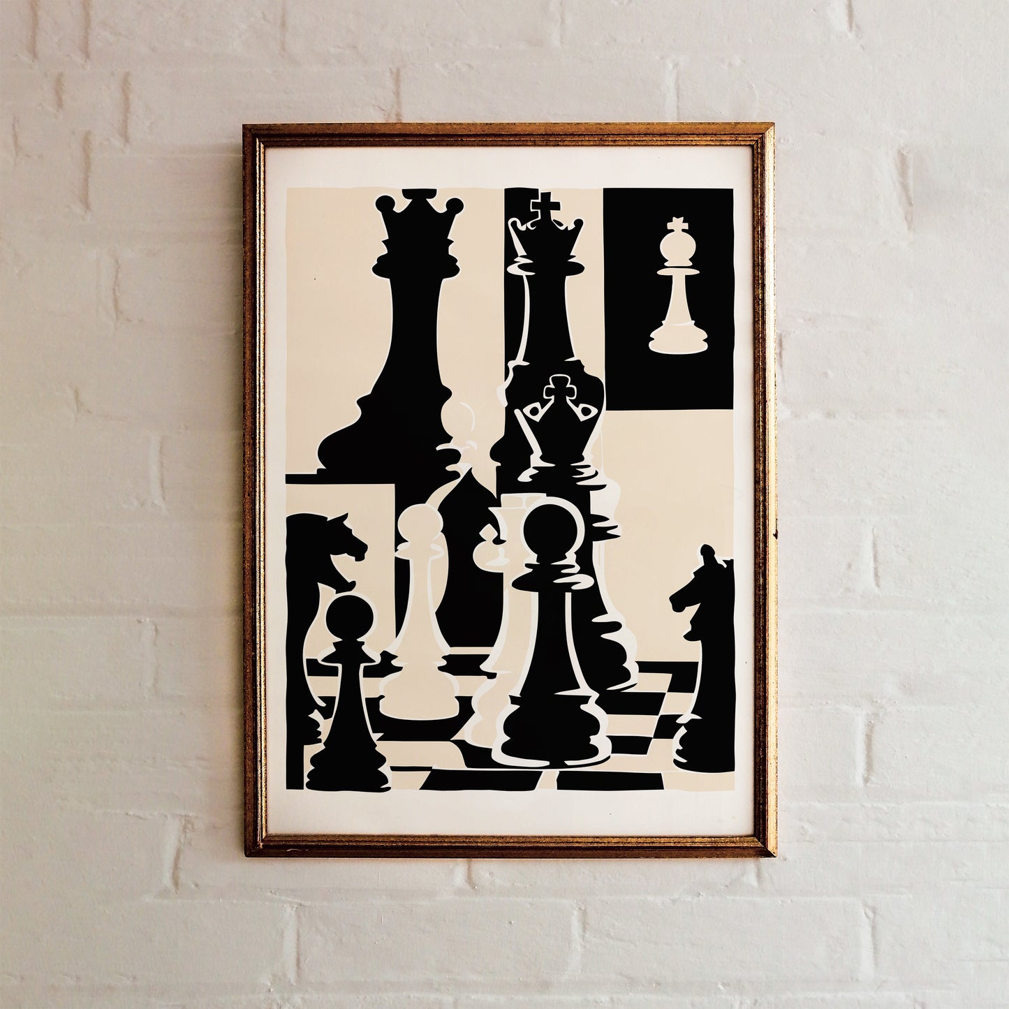 Black & White Chess Art Print