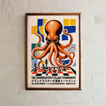 Japanese Chess Octopus Art Print
