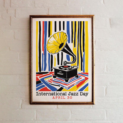 Jazz Day Gramophone Print