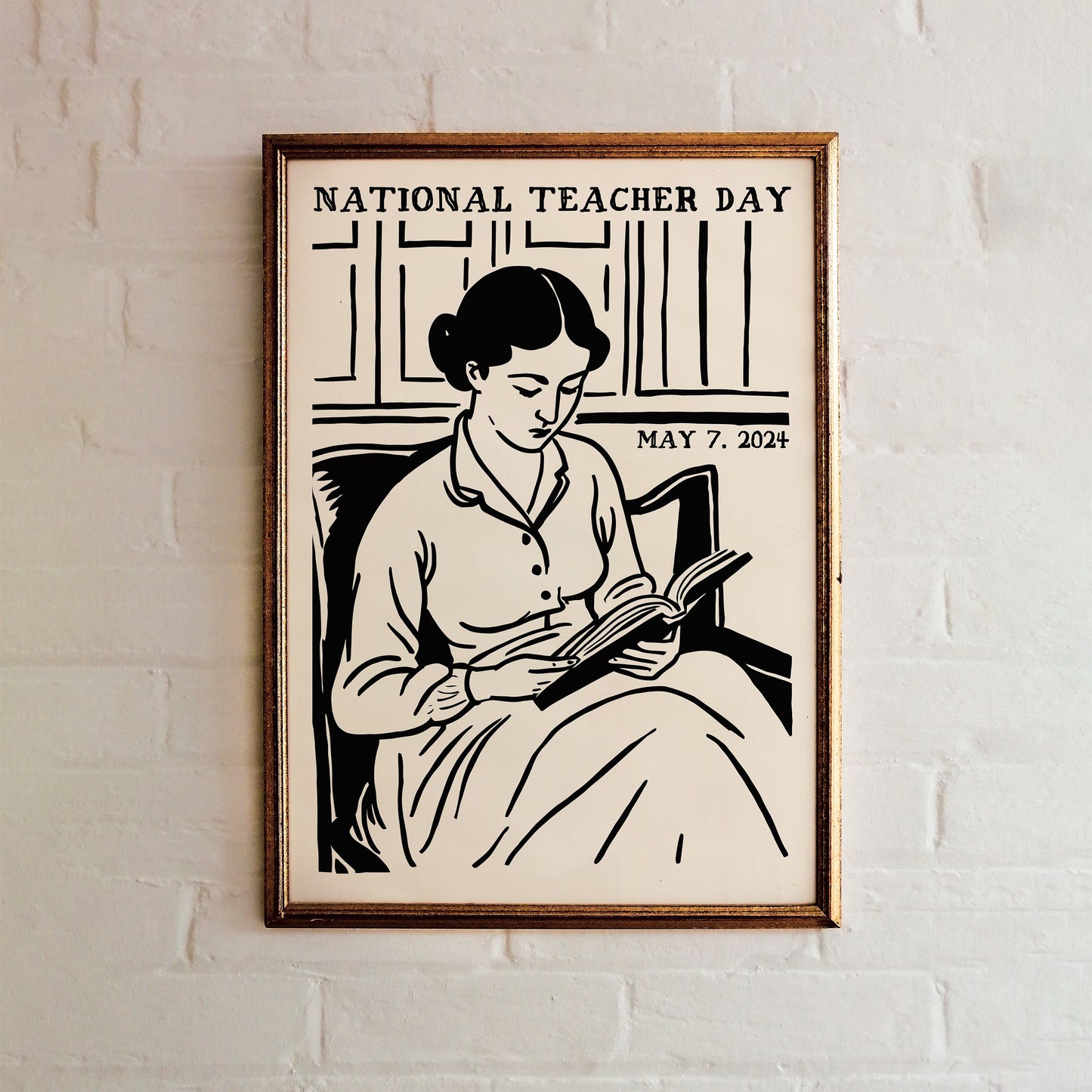 National Teacher Day Retro Poster