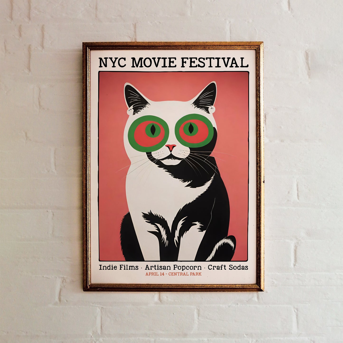 Retro NYC Movie Festival Cat Poster