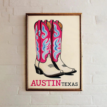 Stylish Texas Cowgirl Boots Print
