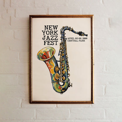New York Jazz Fest '96 Saxophone Poster