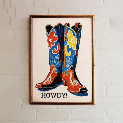 Howdy! Cowboy Boots Pop Art