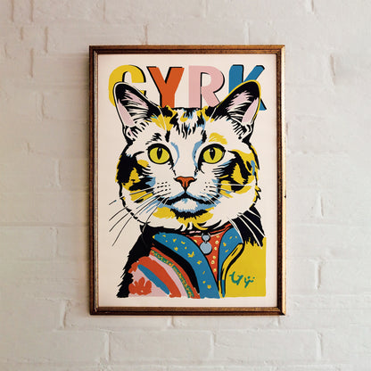 Polish Circus Vintage Cat Poster