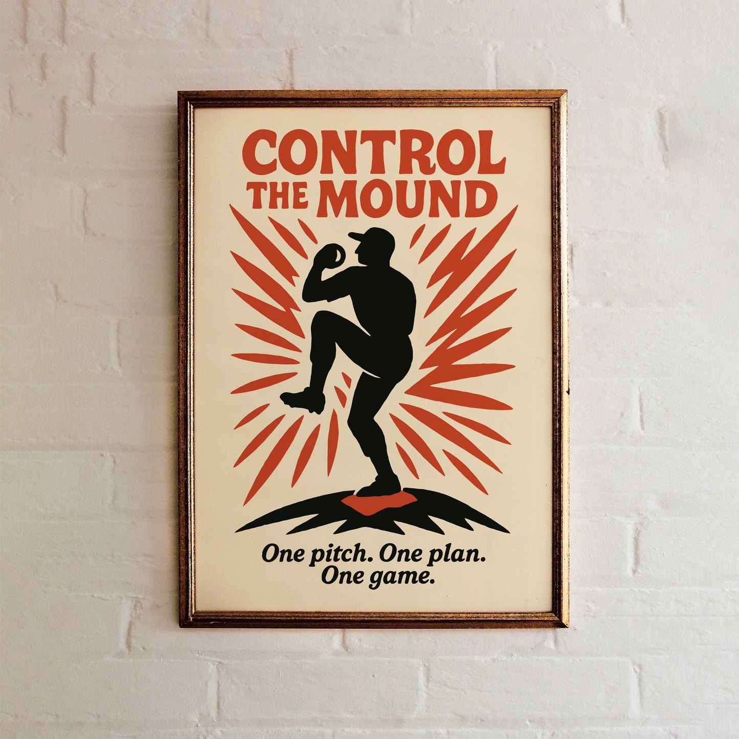 Control The Mound Baseball Motivational Poster