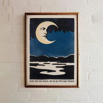 Moon Phases Motivational Art Print