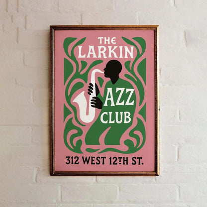 Retro Jazz Night Art Print
