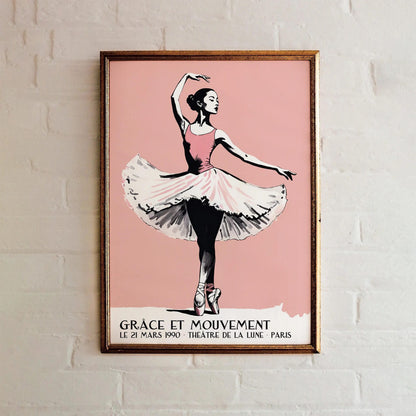 French Ballerina Ballet Poster