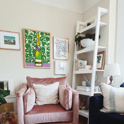 Merlot Champagne Vintage Poster