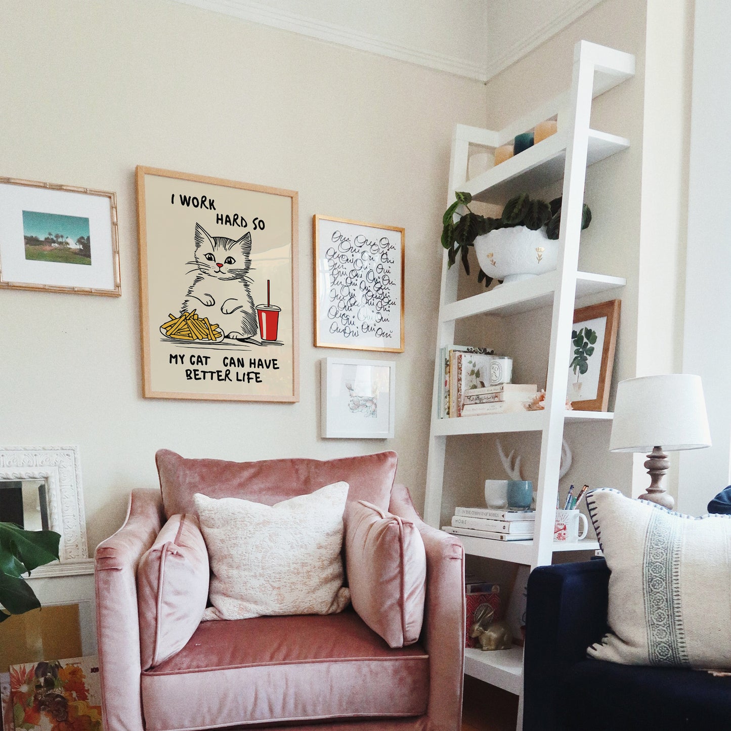 Cat and Fast Food Poster