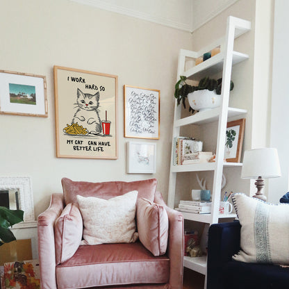 Cat and Fast Food Poster