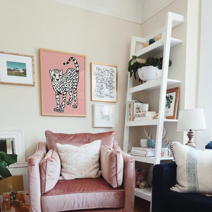 White Panther Wall Art Print