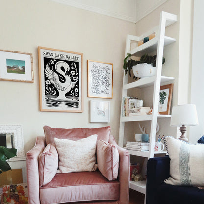 Swan Lake Ballet Retro Poster