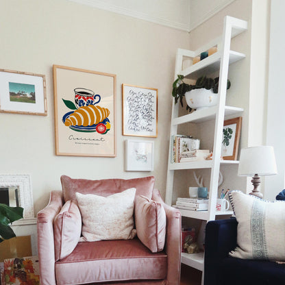 Croissant and Coffee Art Print